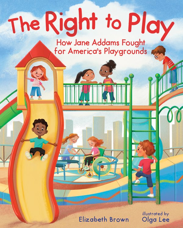 A bunch of kids with all different ethnicities play on a playground