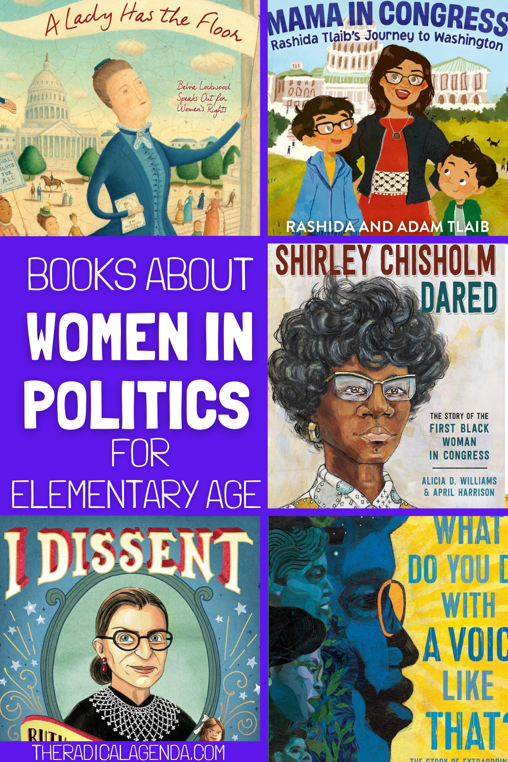 five book covers for books about women in politics