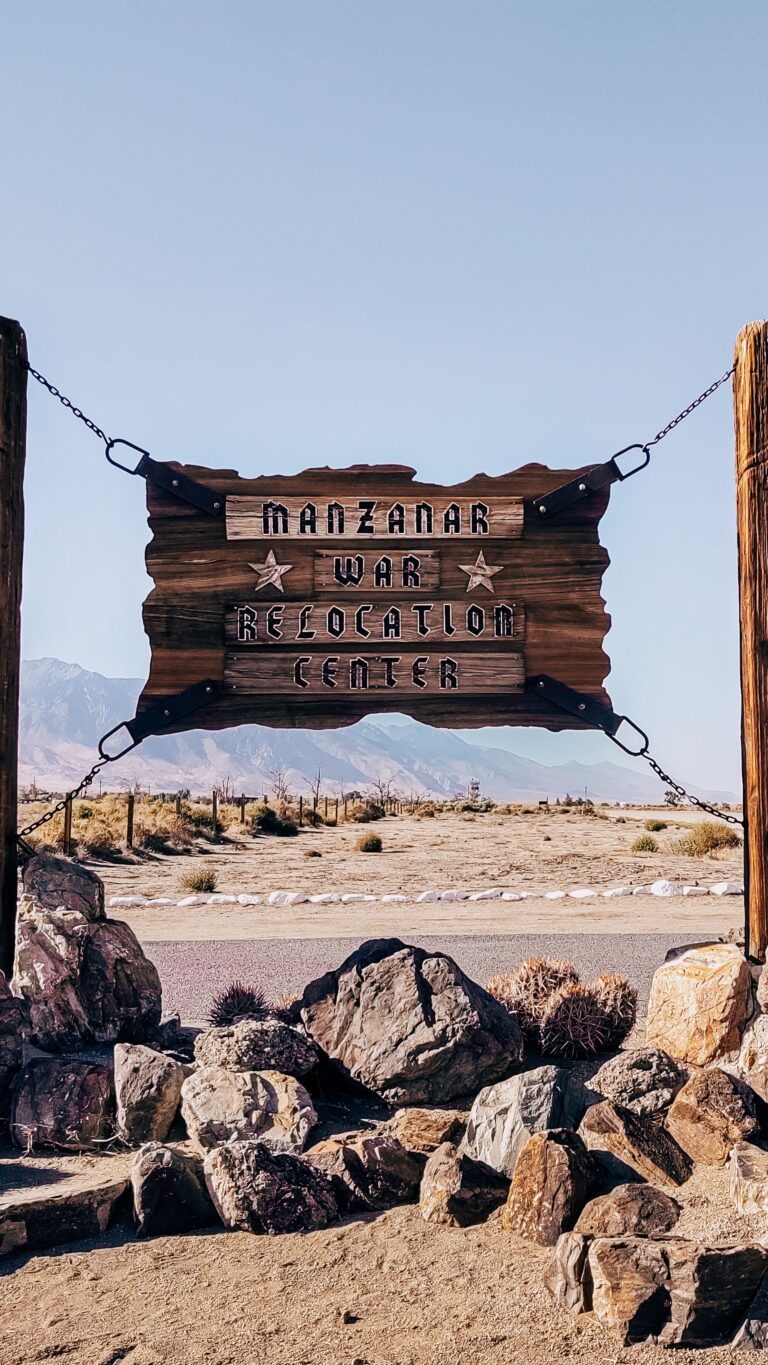 sign for Manzanar Japanese Internment camp