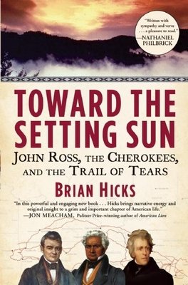 a picture of a sunset is above an illustration of John Ross and Andrew Jackson