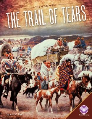 an illustration of hundreds of families on horseback and in covered wagons leaving their homes